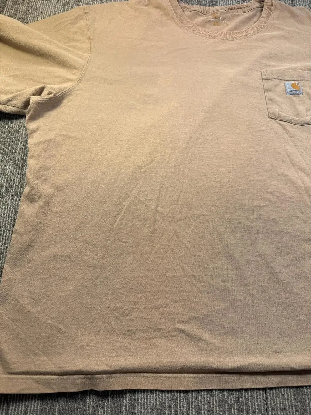 Carhartt Shirt Mens 3XL Beige Pocket Workwear Tagless Tee Henley Lot 2